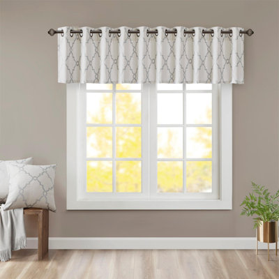 Fretwork Print Grommet Top Window Valance