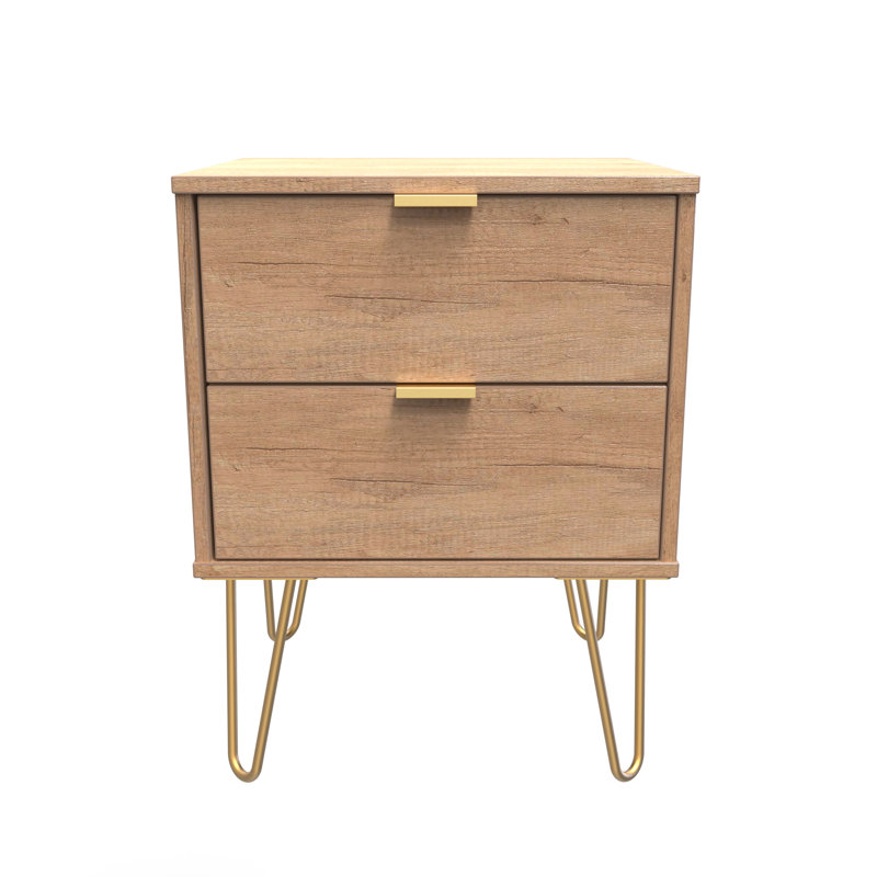 Turah 2 Drawer Bedside Cabinet (Ready Assembled), White Matt