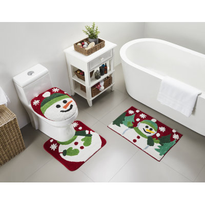Christmas Snowman 3Pc. Bath Rug Set