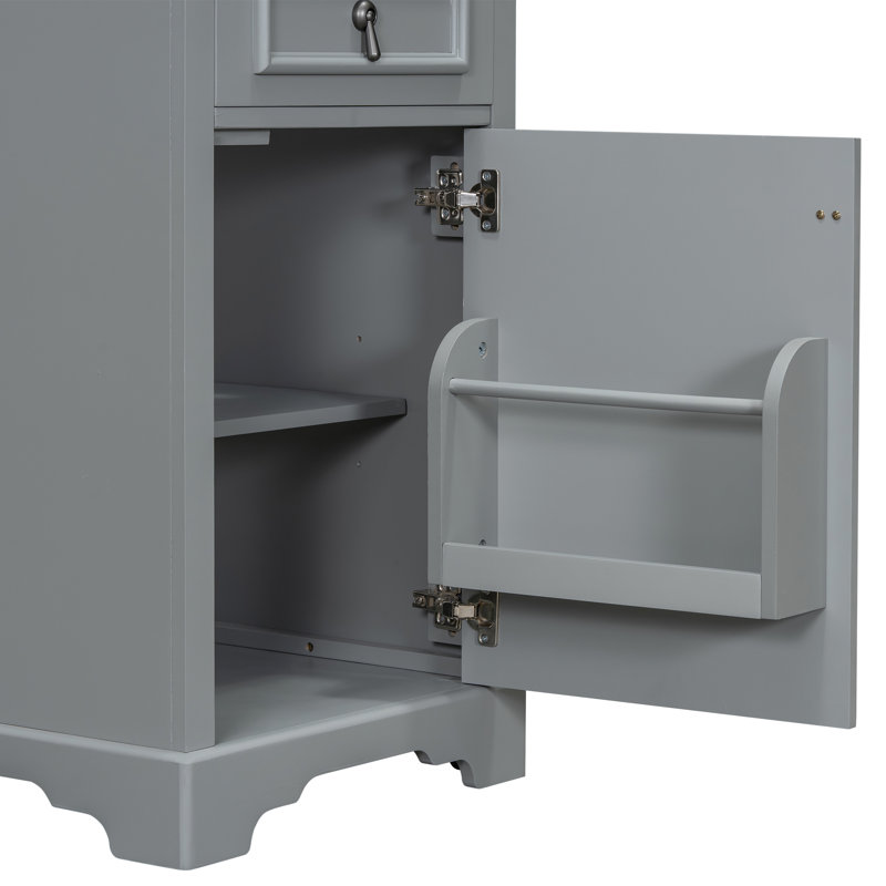 Meuble-lavabo simple 20 po avec comptoir en céramique, Gris