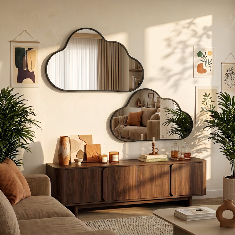 Ensemble de miroirs muraux asymétriques irréguliers, Noir