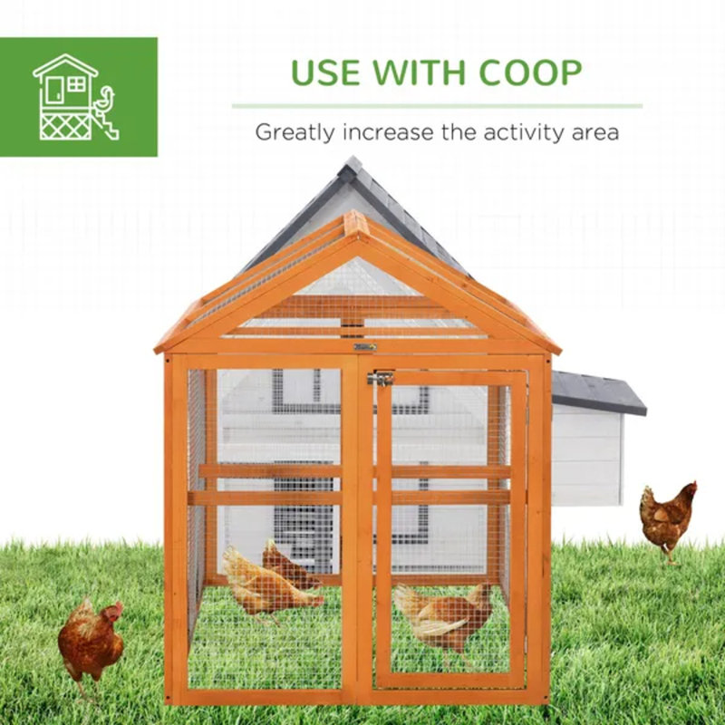 Poulailler en bois, conception combinable avec perchoirs, 4,6 pi x 2,8 pi, orange