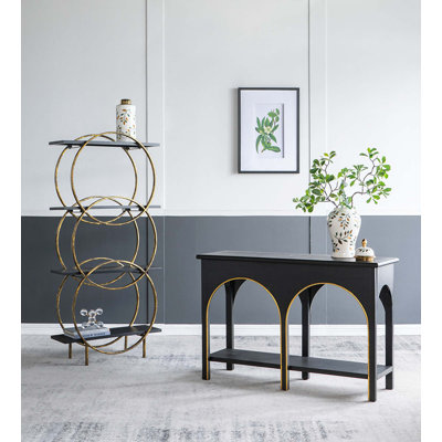 Elegant Modern Console Table with Gold Accents