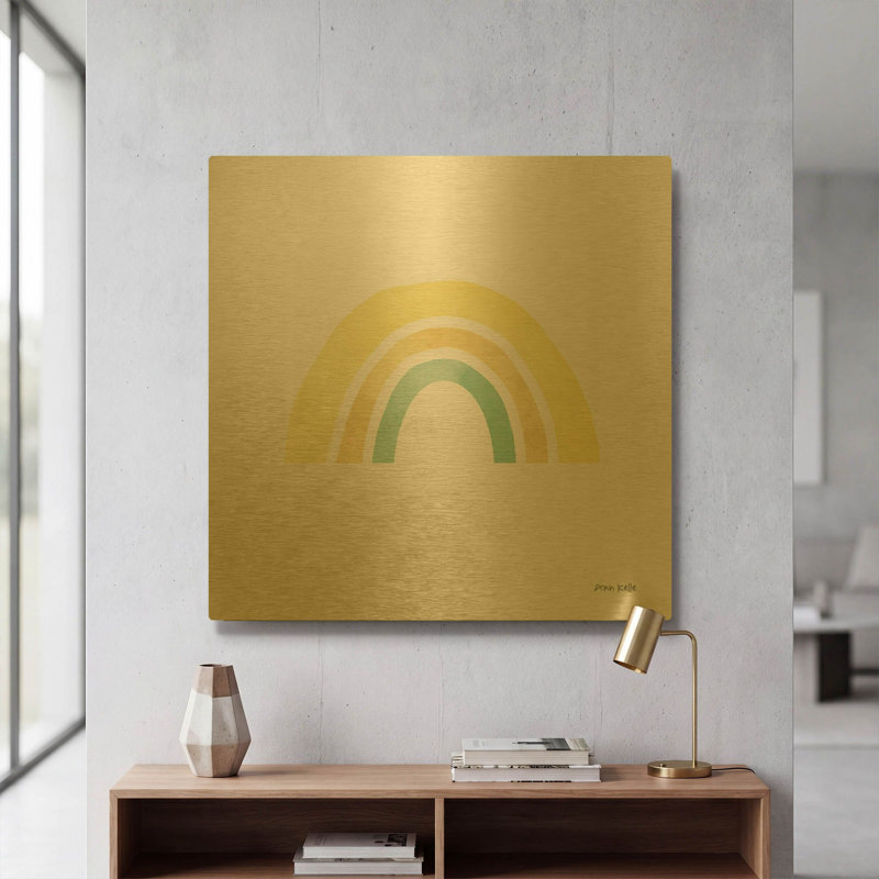 «Pastel Rainbow II» par Ann Kelle, art mural en métal doré, 24 po x 24 po, 24 po x 24 po