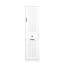 Armoire à linge blanche avec rangement efficace et système de tiroirs polyvalent pour les accessoires
