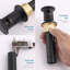 Drain escamotable en acier inoxydable, drain de lavabo de salle de bain avec fonction anti-colmatage-132524755