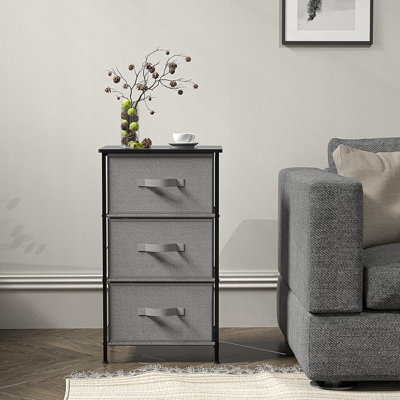 Commode 3 tiroirs avec plateau en bois Simple Houseware, gris foncé