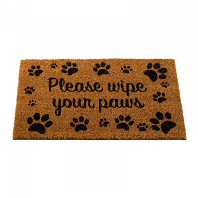Savion Large Please Wipe Your Paws Coir Doormat