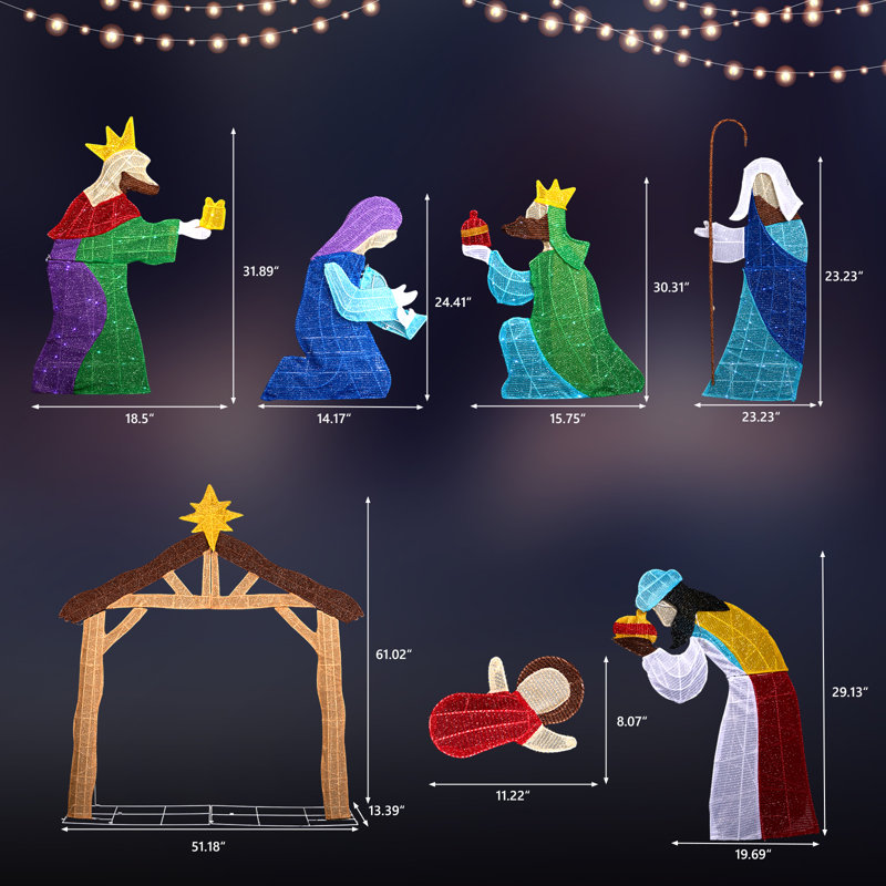  Crèche de Noël d'extérieur 5 pi