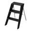 Escabeau pliant 2 en 1 et tabouret de bar, escabeau antidérapant à 3 marches avec rangement à 3 niveaux, pliable et peu encombrant pour la cuisine à domicile, noir-1211442313