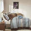Ensemble 5 pièces jacquard avec coussins décoratifs bleu-108977407