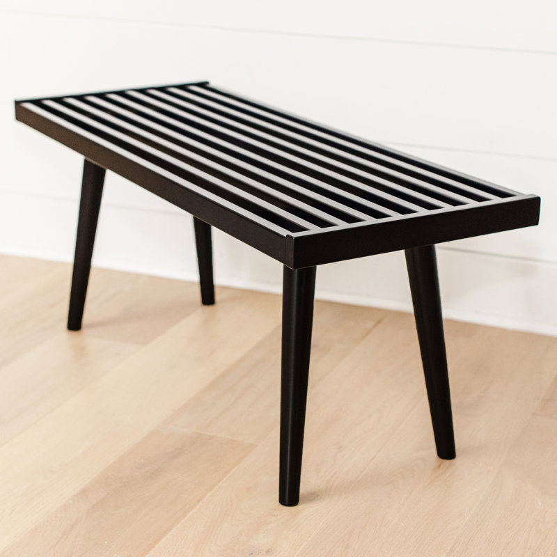  Wilhoit Solid Wood Bench, Black