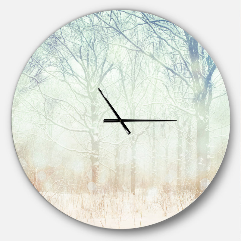 Horloge murale Swigart Farmhouse Designart Winter, Surdimensionné
