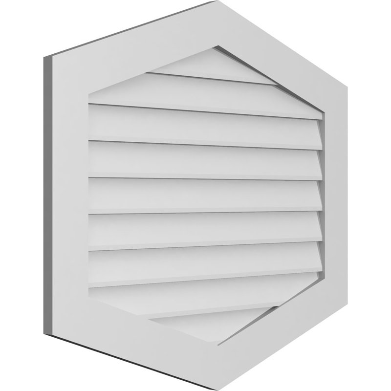 Ventilé vertical à pignon vertical 4/12 po, H 32 po x l 36 po x P 1 po