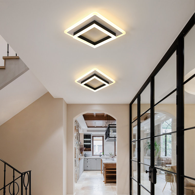 Darnzell 30cm Square LED Flush Mount Ceiling Light, 3000K