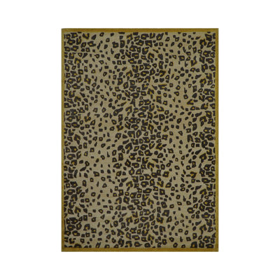 Tapis multicolore en laine touffeté à la main à imprimé animal moderne