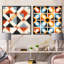 Daiceon - Ensemble de 2 collages carrés à formes abstraites-101858008-101858009