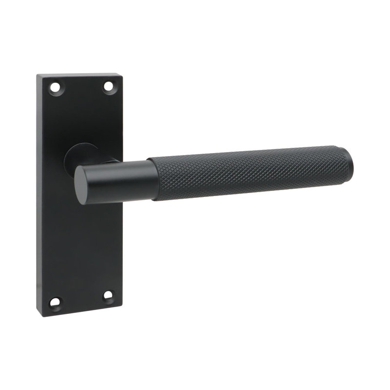 Golden Grace 5 Pair Victorian T-Bar Knurled Door Handle Matt Black Finish with Spindle and Screws - 120 x 40mm