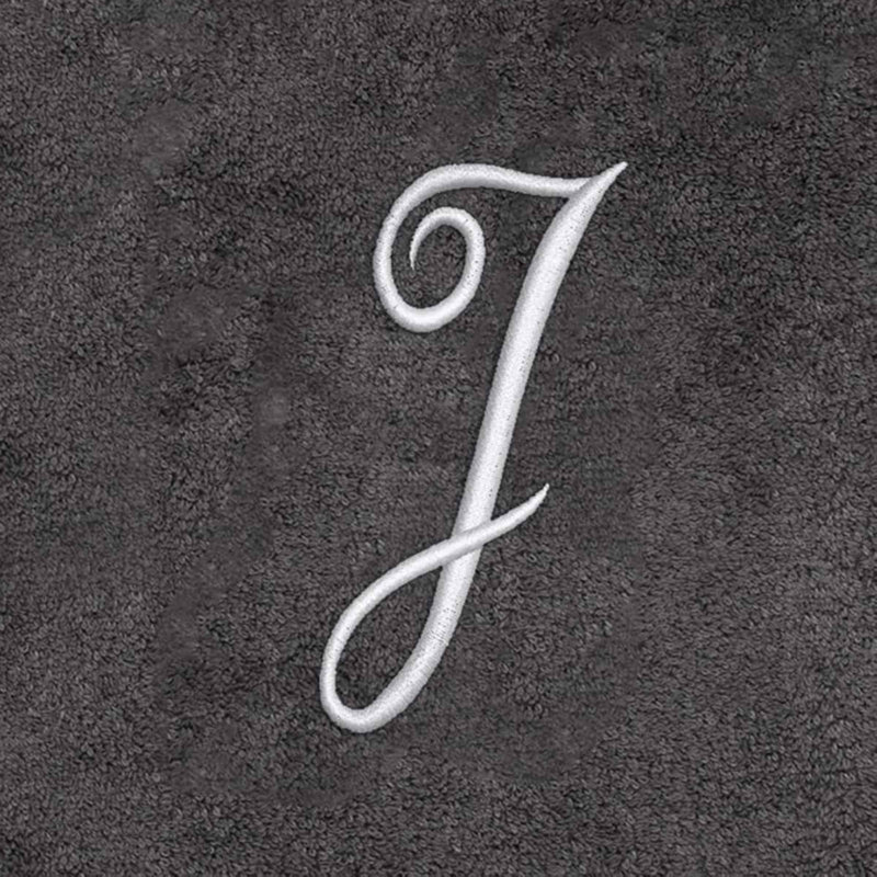 Winston Porter Granite/Silver Script Monogram Hand Towel Letter J