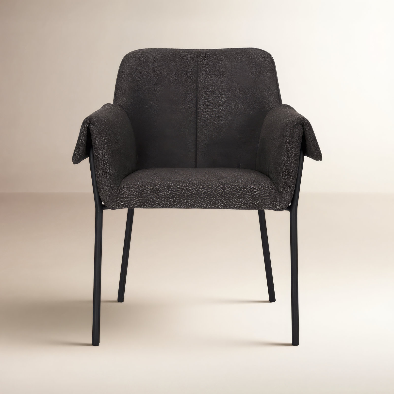 Gloriette Linen Armchair, Polyester/Polyester Blend Gray