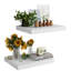 Ensemble de tablettes flottantes robustes en bois massif de 2 à 16 po de largeur x 12 po de profondeur avec supports en L, tablettes en bois pour la décoration intérieure - Blanc