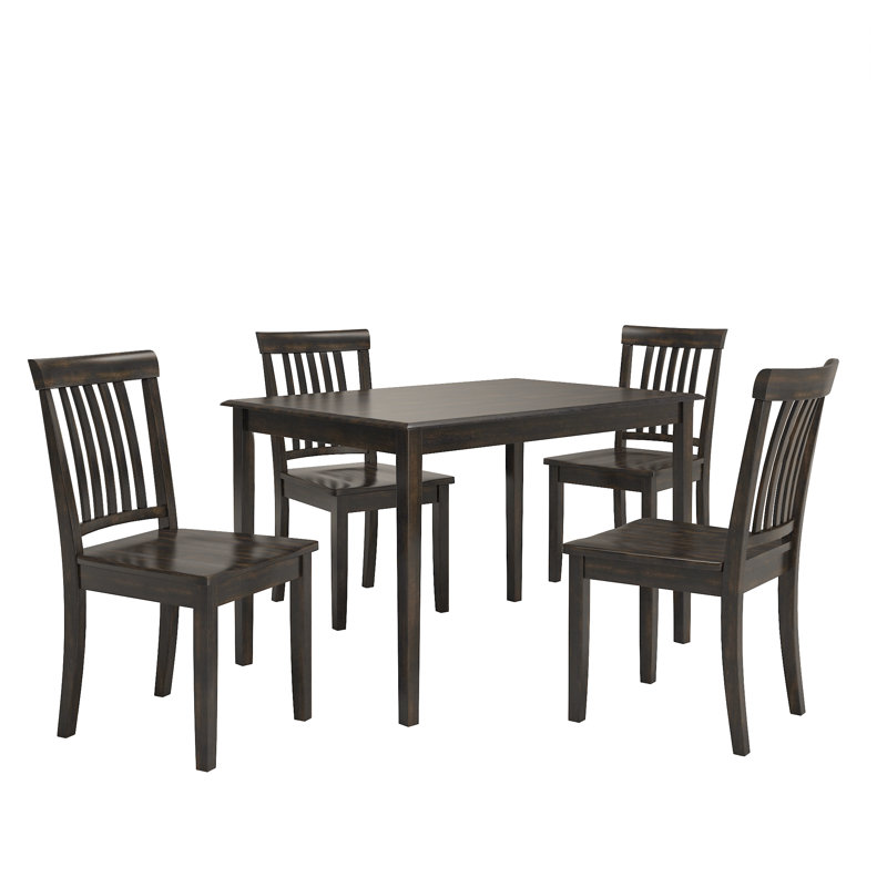 Ensemble de salle à manger pour 4 personnes Alexa-Mae, Noir antique