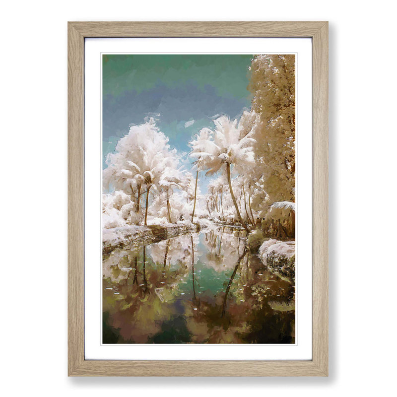 Tree View in Kerala India in Abstract - Picture Frame Graphic Art Print, Oak, 91cm H x 60cm W x 2cm D