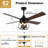 52'' Farmhouse Caged Ceiling Fan With Lights And Remote, 4 Dual Finish Wood Blades Reversible DC Motor Ceiling Fan For Porch