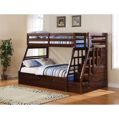 Wachter Kids Twin Over Full Bunk Bed with Trundle with Drawers