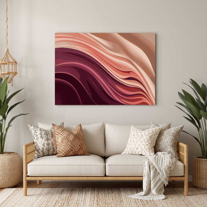 Gradient Abstract 27, art mural en métal mauve, H 12 po x l 18 po