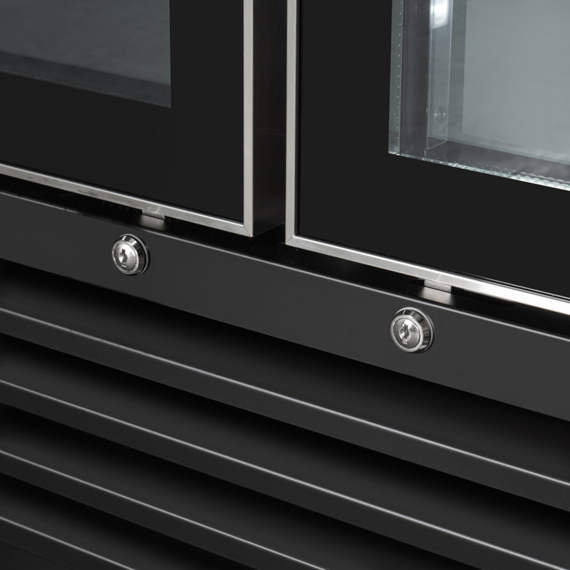 45 in. Two-Door Commercial Display Merchandiser Refrigerator in Sleek Black, 35 cu. ft. ETL Listed