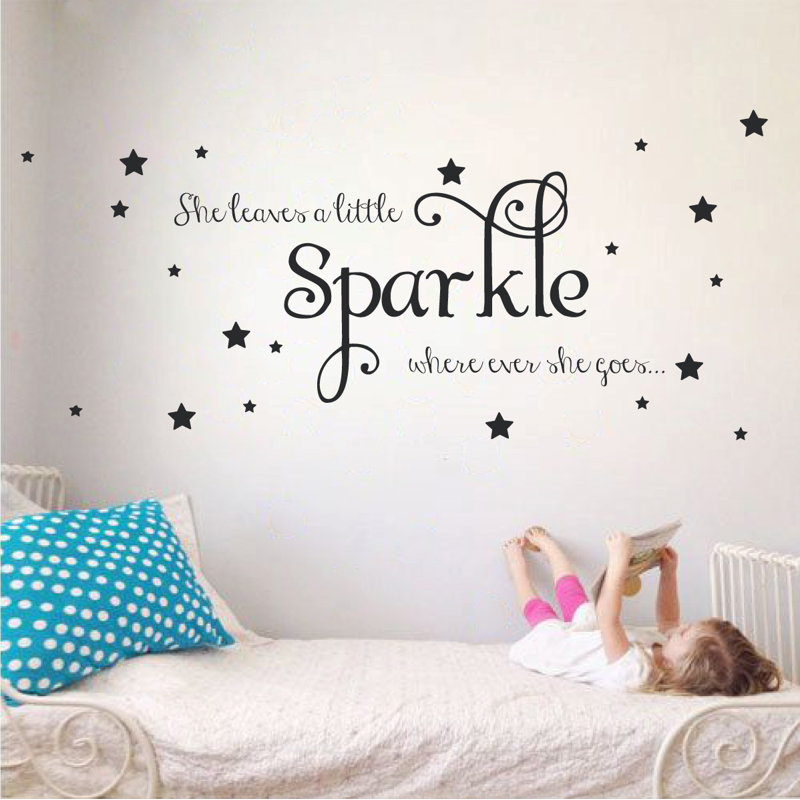 Décalcomanie murale sparkle, H 26 po x l 65 po x P 0,01 po, Noir