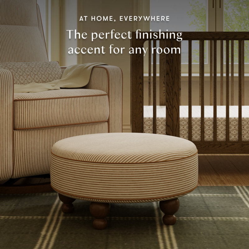 Astre Ottoman by Nate Berkus, Perf Bronze Stripe Eco-Crossweave