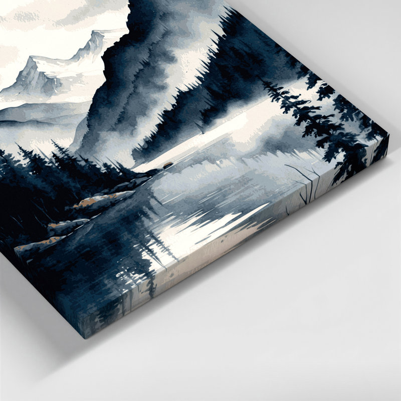 «Watercolor Landscape 86», art mural sur toile grise, H 16 po x l 16 po