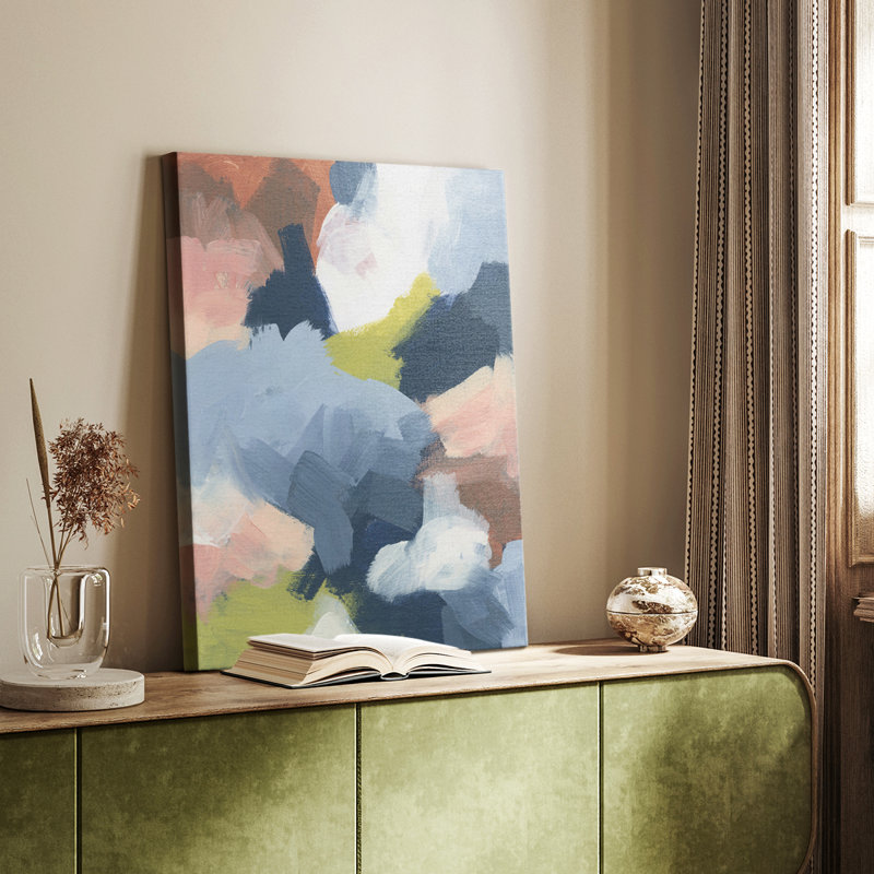 Doux atmosphère indigo I - galerie Cavas tendue sur mesure, H 48 po x l 32 po