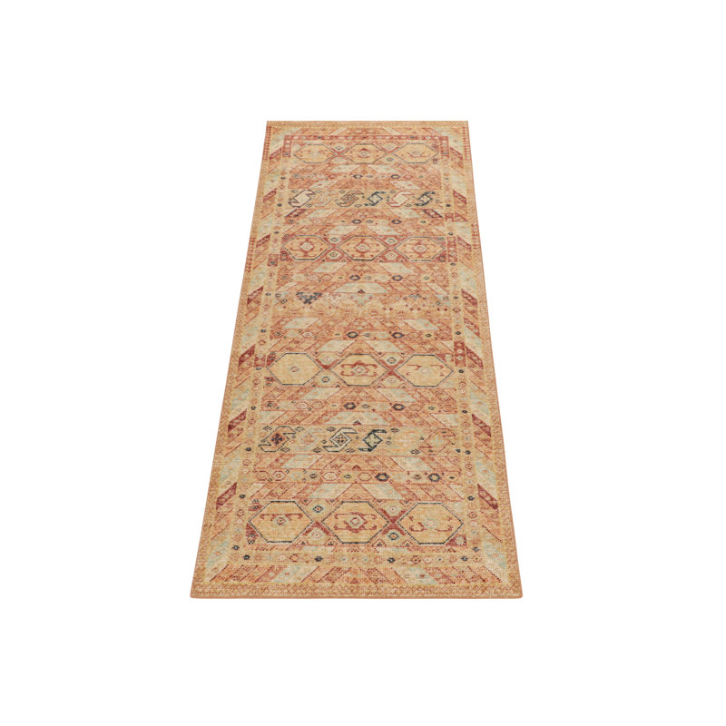 Distressed Homage Wool Geometric Area Rug, Runner 2'6" x 10'