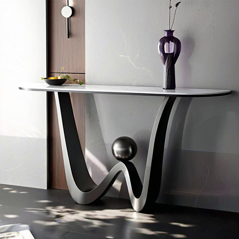Console Modern Minimalist Art Design, Gris foncé, H 33,46 po x l 62,99 po x P 13,78 po