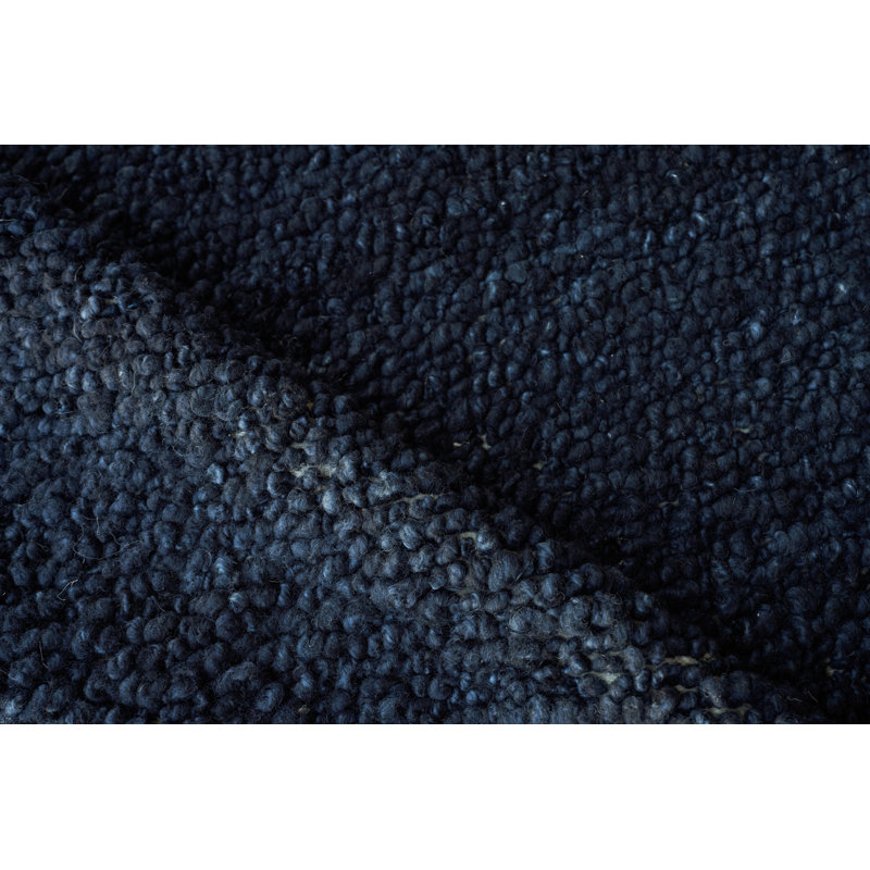 Borelli Wool Area Rug in Navy Blue, Rectangle 14' x 18'