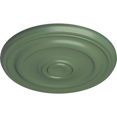 Endurathane Kepler Traditional Ceiling Medallion, 15 7/8"OD x 1 1/2"P (For Canopies up to 3 3/4"), Hand-Painted Athenian Green Finish