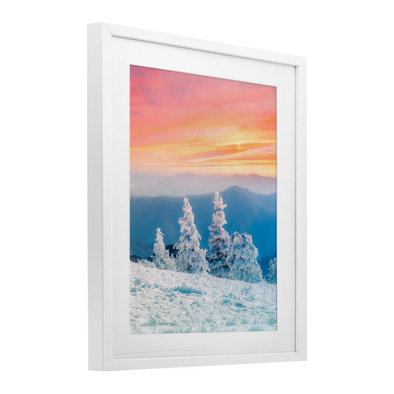 Fire and Ice Sunset, reproduction encadrée sous verre, conception de Jared Kreiss, H 21 po x l 17 po, Cadre blanc côtier