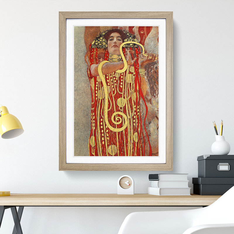 Hygeia by Gustav Klimt - Framed Print, 65cm H x 48cm W x 2cm D, Oak Framed