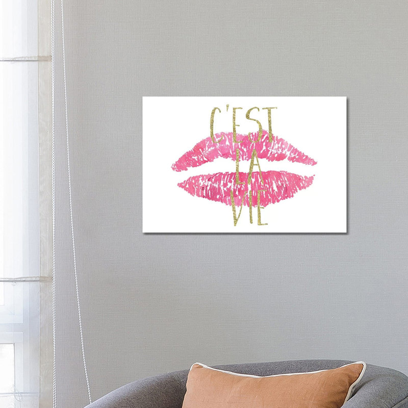 «C'est La Vie» par Ruby and B - reproduction d'art textuel sur toile tendue, H 18 po x l 26 po x P 1,5 po