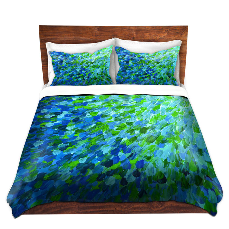 Ensemble de housse de couette splash out, 1 housse de couette grand + 2 taies standards, Vert