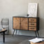 Armoire de rangement industrielle de 43,3 po de largeur, buffet Mid-Century pour salon, salle à manger, entrée, parquet rayonnant-1138673219