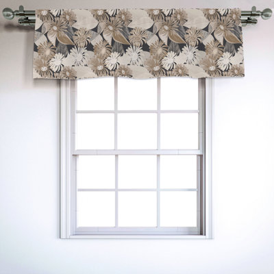 Sateen Floral Ruffled Window Valance