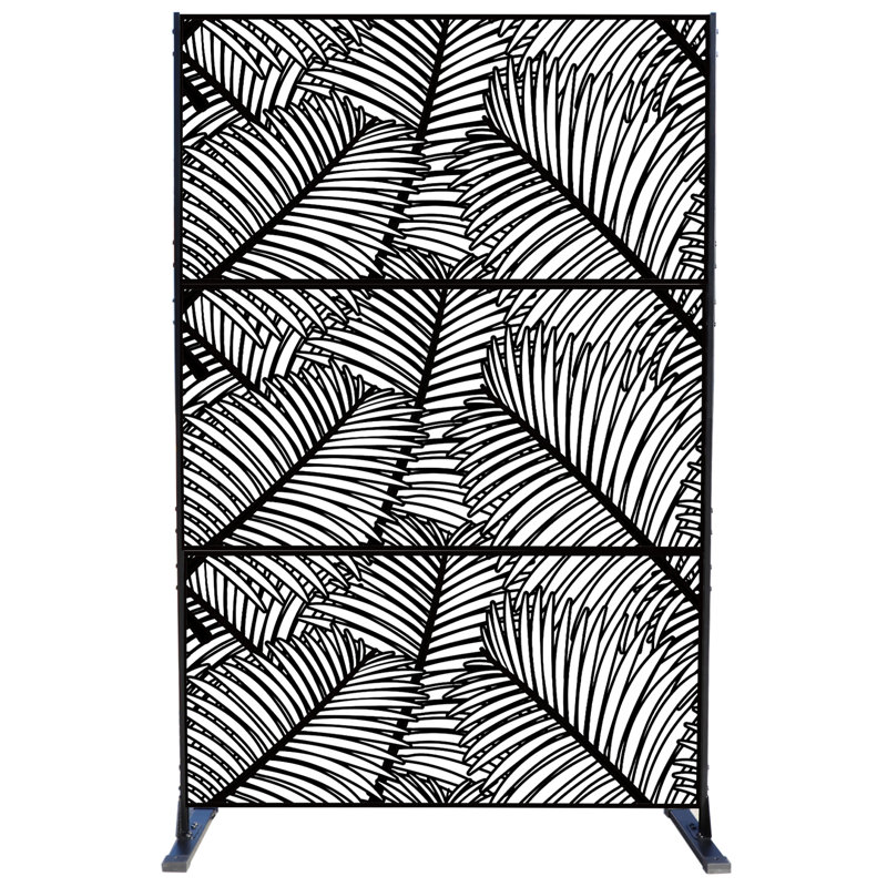 Kozyard Metal Privacy Screen Decorative Outdoor Divider with Stand Panels