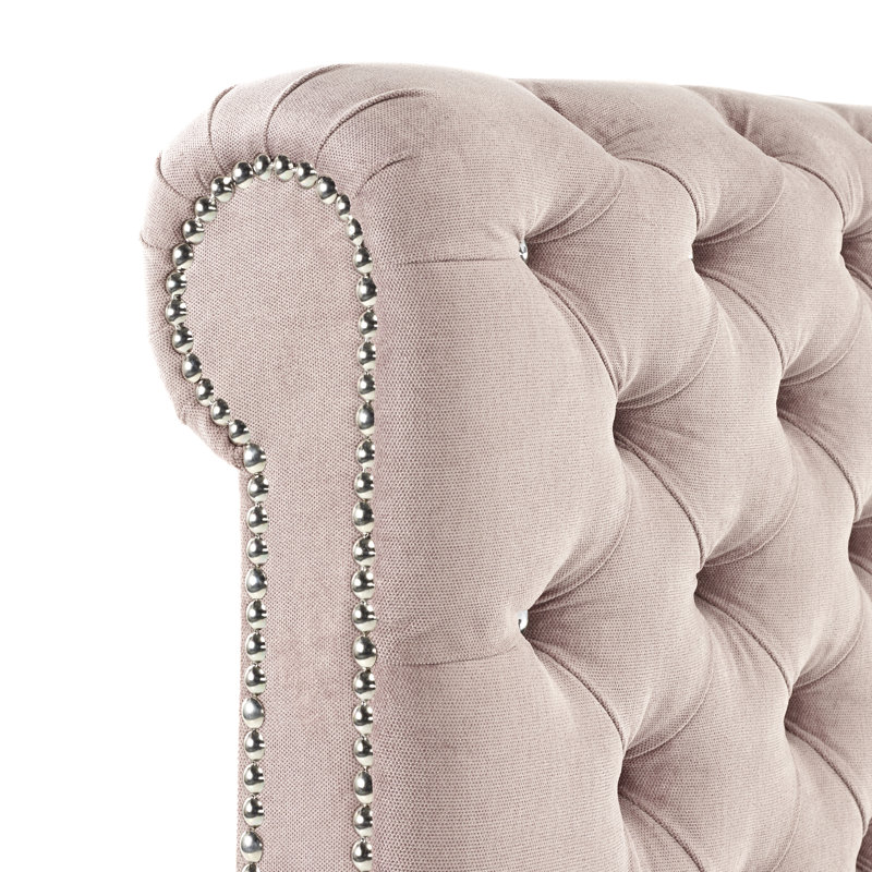 Joel Upholstered Bed, Double (4'6), Kensington Lilac