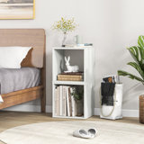 Set Of 2 Cube Storage Organizer Stackable Open Bookcase Display Rack Bookshelf