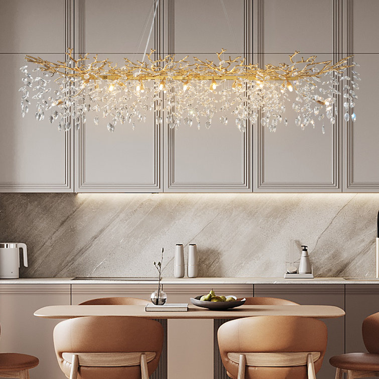 Modern K9 Raindrop Crystal Rectangular Tree Branches Chandeliers