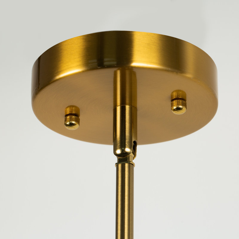 Gopesh 1 - Light Crystal Geometric Integrated LED Kitchen Island Pendant, Gold